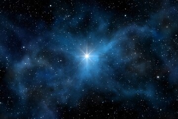 Brilliant starburst in deep space nebula amidst countless stars