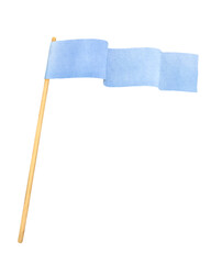 An isolated illustration of an flag. Watercolor hand drawing for children on a white background. © andrey