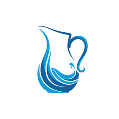 Abstract Water Pitcher Splash Vector Illustration