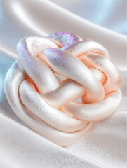 Fototapeta premium 光沢のある紐で結ばれた丸い円の背景