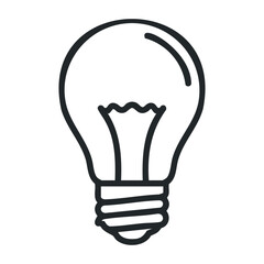 Innovative light bulb design concept modern workspace digital illustration minimalist environment top-down viewpoint creative technology. Vector outline illustration