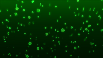 Glowing Green Cube Particles