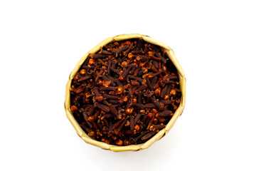 A spice of dried cloves, herbal medicine plant