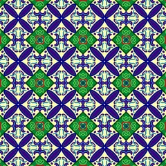 Vibrant Floral and Geometric Pattern