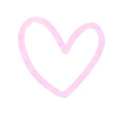 Transparent Background, Watercolor Pink Heart Shape