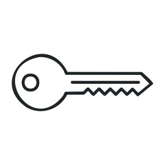 Unlocking potential key symbolizing security and access in modern technology environment. Vector outline illustration