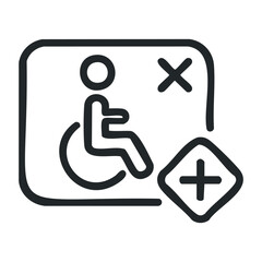 Accessibility icon indicating accessibility features digital design user experience minimalist flat design modern. Vector outline illustration