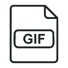 Animated gif file format overview digital media visual content online environment informative concept. Vector outline illustration
