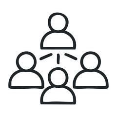 Networking event building connections among professionals urban setting graphic representation collaborative environment. Vector outline illustration