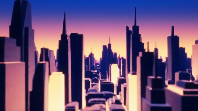 city at sunset
