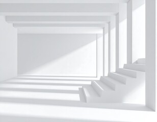 Obraz premium Minimalist white interior design