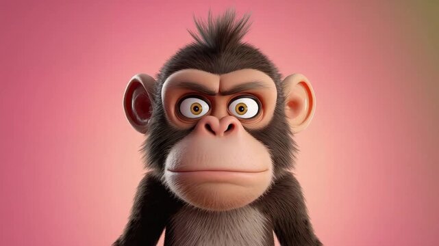 Animated Monkey Expressions: Surprise, Anger, and Back to Surprise!