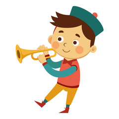 boy playing with megaphone vector