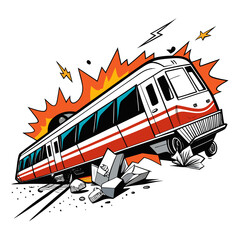 illustration of a train crash