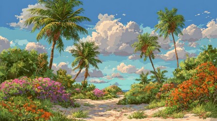 Tropical paradise pathway