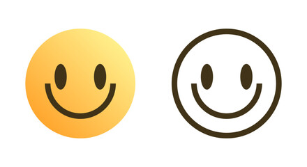 smiley emoticons, happy face. rating or feedback emoji . line outline, yellow, orange emoticon. web vector icon	