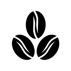 Minimalist icon of three coffee beans.