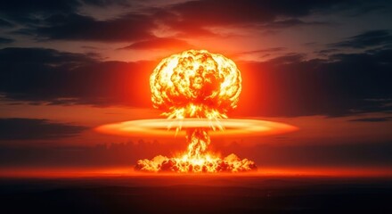 Atomic Explosion:  A Fiery, Apocalyptic Sunset