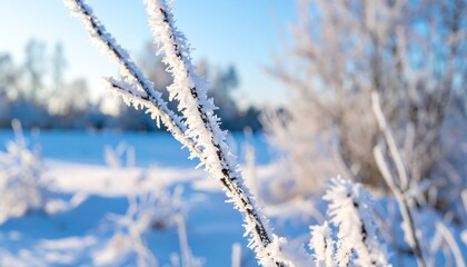 Obraz premium Frost adorns winter branch