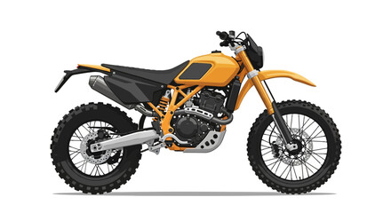 Obraz premium A beautifully illustrated yellow dual sport motorcycle over white background