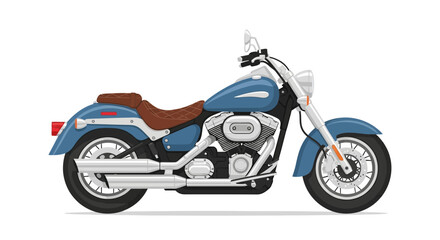 Obraz premium A vector illustration of a blue motorcycle isolated on a white background
