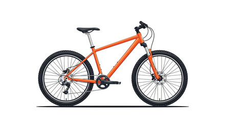 Naklejka premium Detailed vector illustration of an isolated vivid orange mountain bike