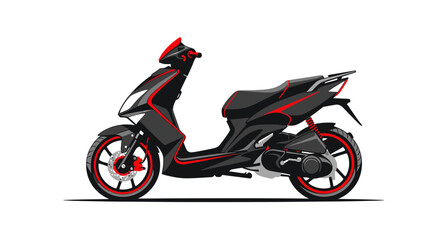 Sleek futuristic scooter design with dynamic lines and vibrant red accents