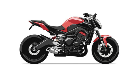 Obraz premium Sleek red and black motorbike illustration showcases modern design elements