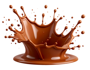 Decadent chocolate splash creates a captivating crown of rich sweetness and dynamic movement.