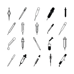Pipette Outline Illustration Set for Science and Laboratory Design