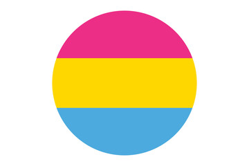 Pansexual round Flag vector illustration- Pride round flags set Png