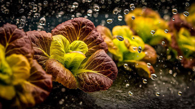 Hydroponics laboratory aboard spacecraft lush green plants growing in zero gravity floating water droplets catching light life sustaining technology vibrant colors