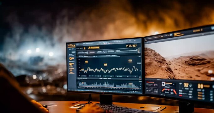 Mars terraforming progress monitoring station showing atmospheric changes over decades long-term planetary engineering transforming alien world