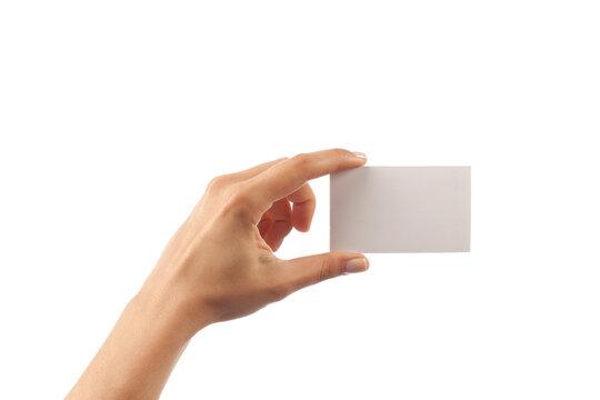 hand holding blank business card - Powered by Adobe