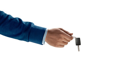 hand holding a car key