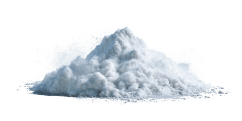 Pile of White Powder on Transparent Background, PNG