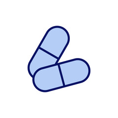 Pills icon vector. capsule icon. Drug sign and symbol