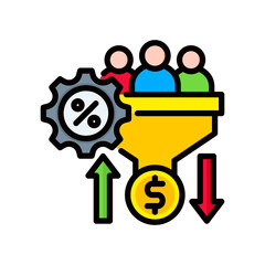 Conversion Rate lineal color icon