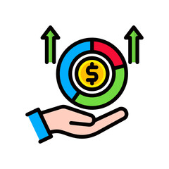 Profit Margin lineal color icon