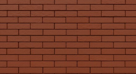 Obraz premium A brick wall of reddishbrown bricks The bricks are rectangular arranged in a staggered pattern with dark mortar lines