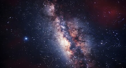 Fototapeta premium Stunning Cosmic Landscape: A Spectacular View of the Expansive Universe Full of Stars and Galaxies