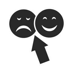 Review happy and sad emotion icon