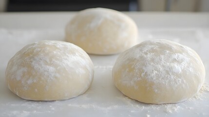 Three Dough Balls Ready for Baking Bread Making