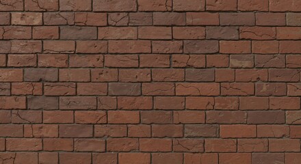 Obraz premium A closeup medium shot of a brick wall The bricks are rectangular and reddishbrown with cracks and mortar visible