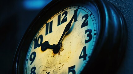 Vintage Clock with Time Passing, and Night.