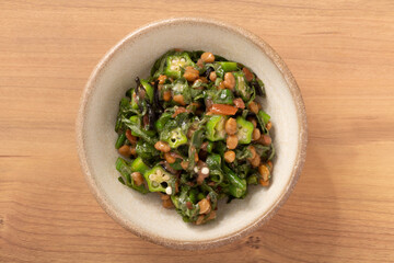 梅しそ　納豆　塩昆布あえ