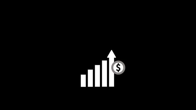 Abstract glowing business graph chart animation. graph chart showing marketing sales profit target growth in future. Growing business ideas.4k video.