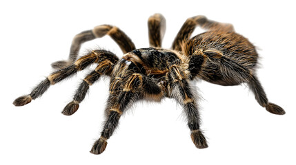 High resolution tarantula spider photography isolated on white