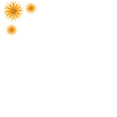 Flat 2D illustration of multiple orange sunflowers arranged together on white background, bright floral vector symbolizing summer, energy, and happiness.
