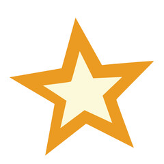Minimal 2D flat illustration of a large golden-orange star on a clean white background, representing success, achievement, favorite, or highlight design.
